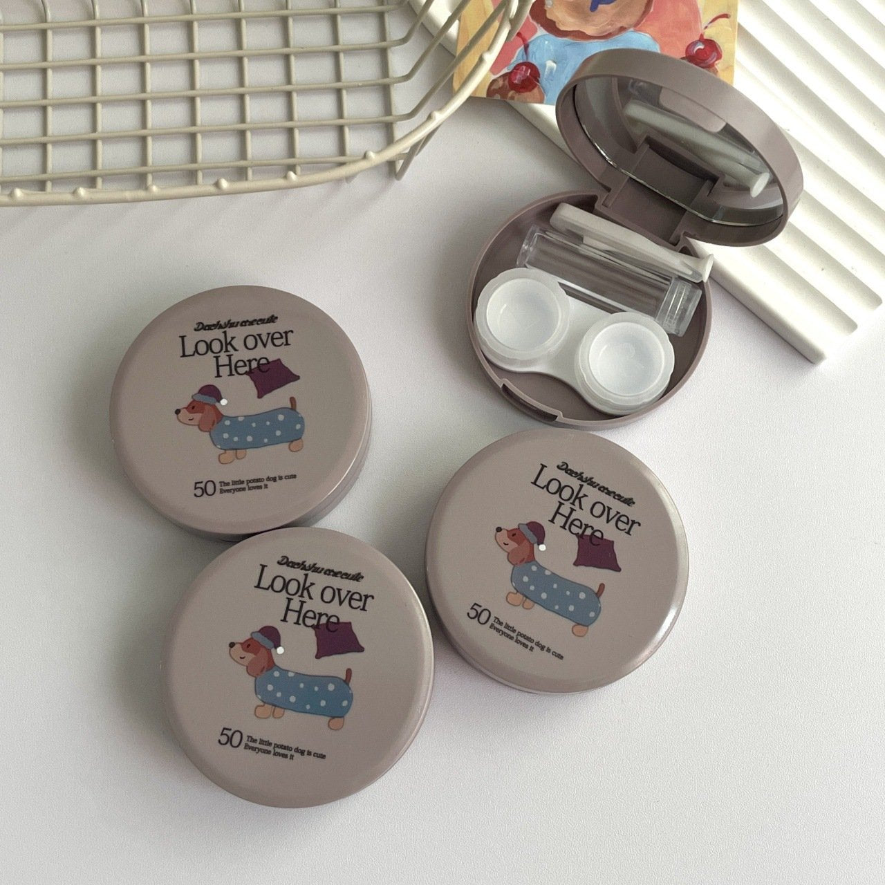 Ins Cute Dog Colored Contact Lens Case - BEAUEYE (UK)