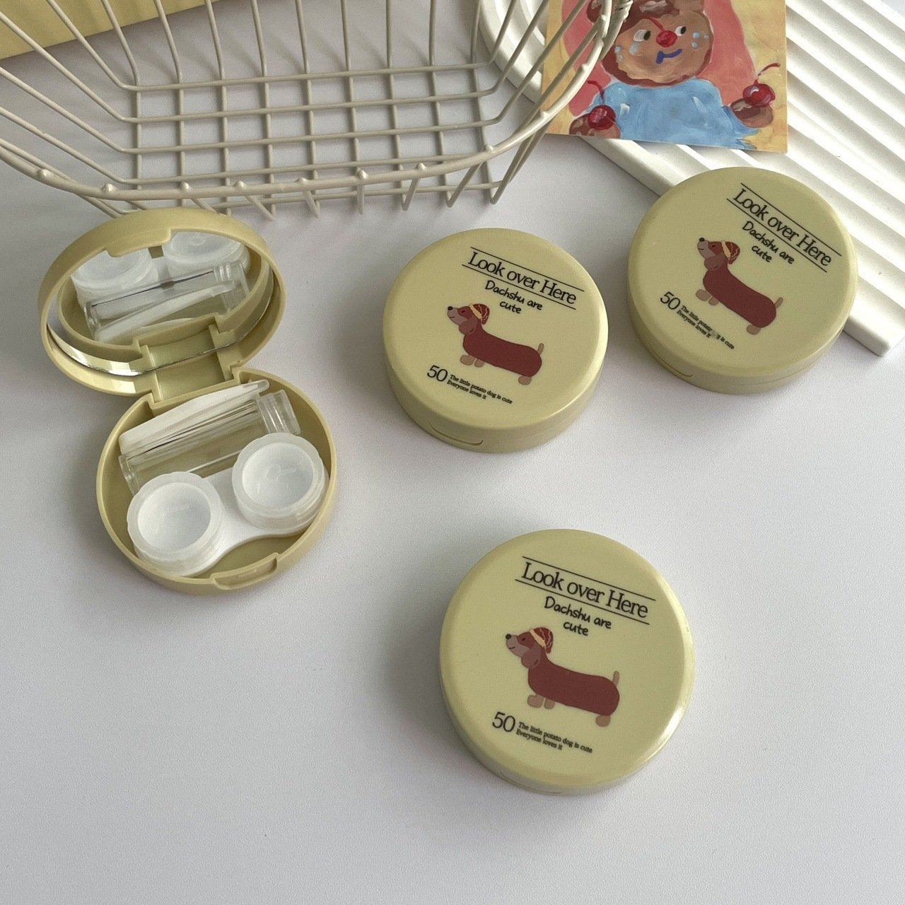Ins Cute Dog Colored Contact Lens Case - BEAUEYE (UK)