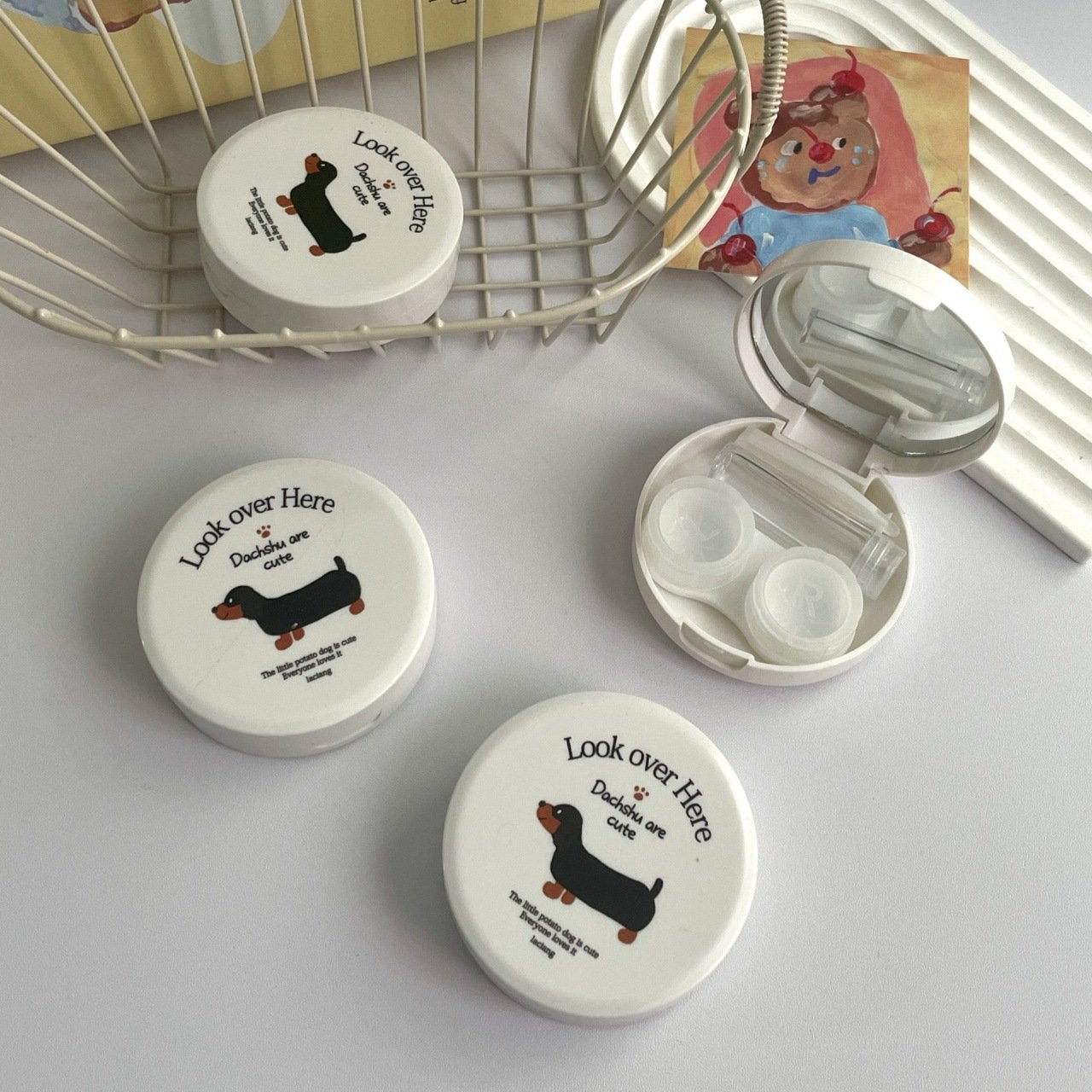Ins Cute Dog Colored Contact Lens Case - BEAUEYE (UK)