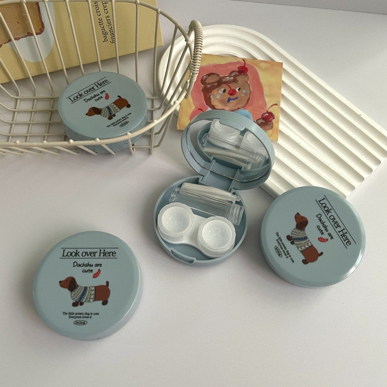 Ins Cute Dog Colored Contact Lens Case - BEAUEYE (UK)