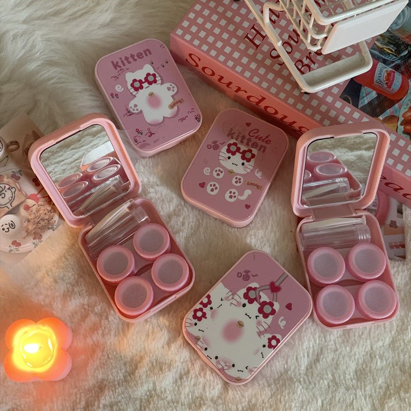 Ins Cute Pink Cat Colored Contact Lens Case Secondary image