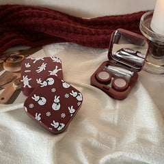 INS Niche Design Wine Red Colored Contact Lenses Case - BEAUEYE (UK)