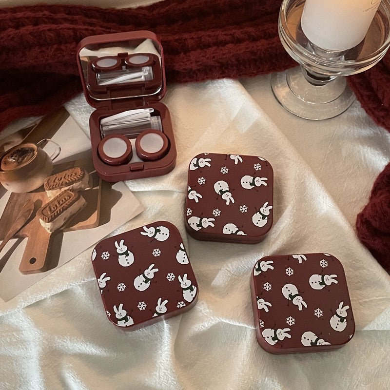 INS Niche Design Wine Red Colored Contact Lenses Case - BEAUEYE (UK)