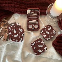 INS Niche Design Wine Red Colored Contact Lenses Case - BEAUEYE (UK)