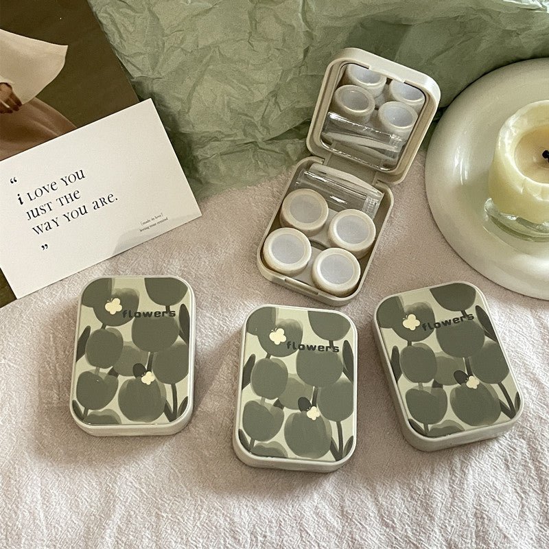 Ins Oil Painting Tulip Colored Contact Lens Case - BEAUEYE (UK)