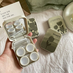 Ins Oil Painting Tulip Colored Contact Lens Case - BEAUEYE (UK)