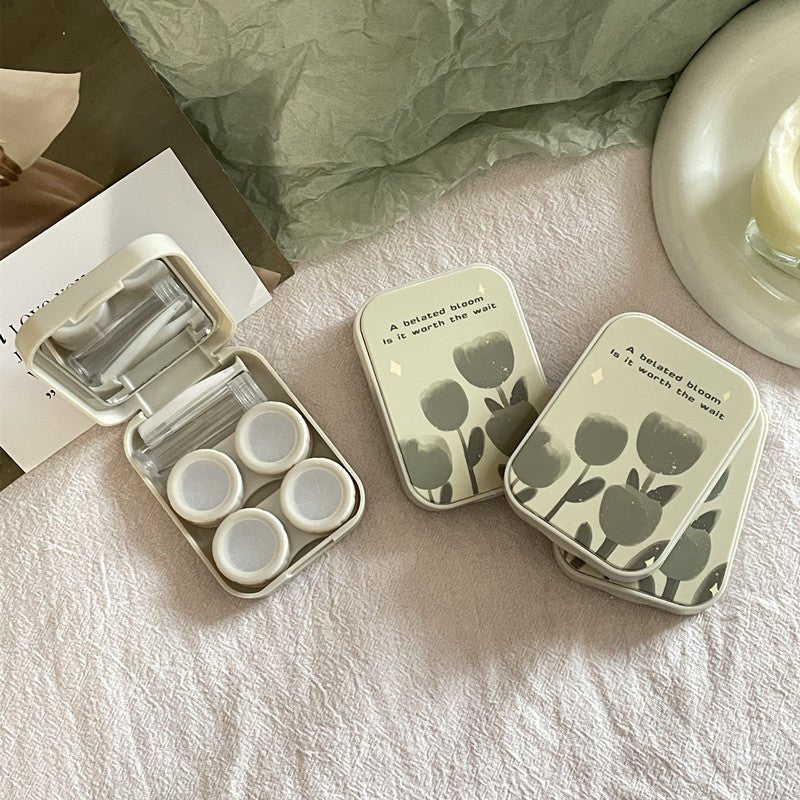 Ins Oil Painting Tulip Colored Contact Lens Case - BEAUEYE (UK)