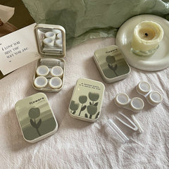 Ins Oil Painting Tulip Colored Contact Lens Case - BEAUEYE (UK)