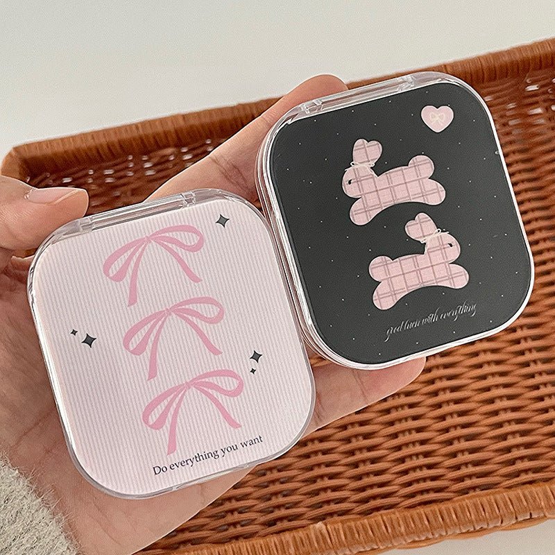 Ins Style Bow Rabbits Colored Contact Lens Case Secondary image