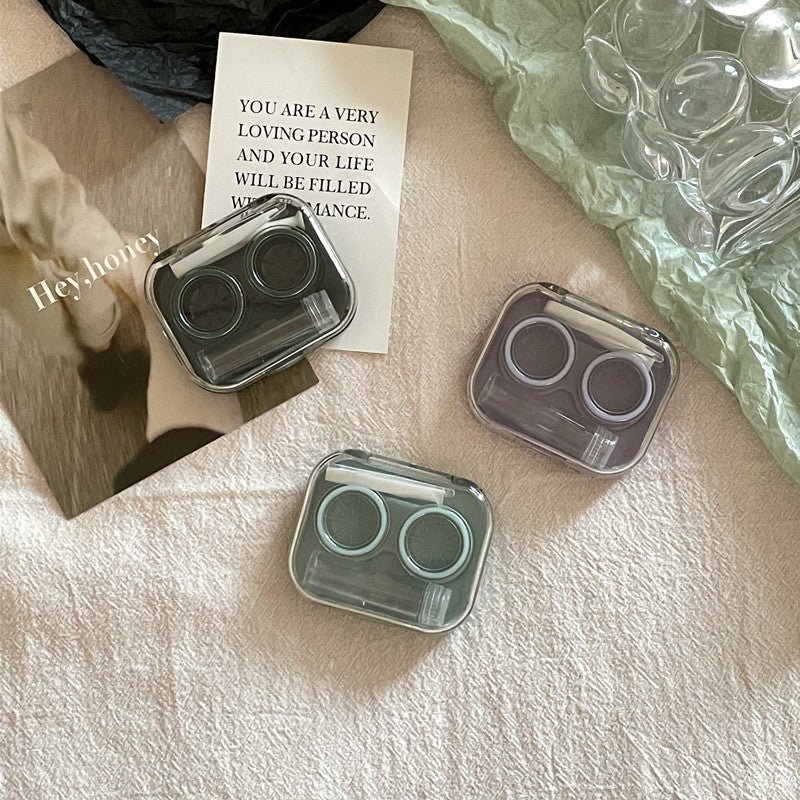 Ins Transparent Mini and Simple Colored Contact Lens Case Secondary image
