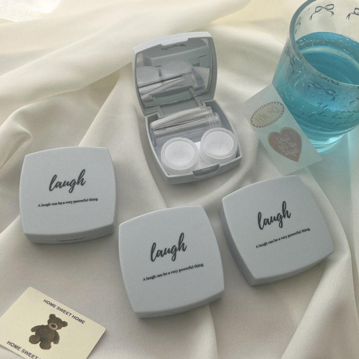 Ins Simple Colored Contact Lens Case