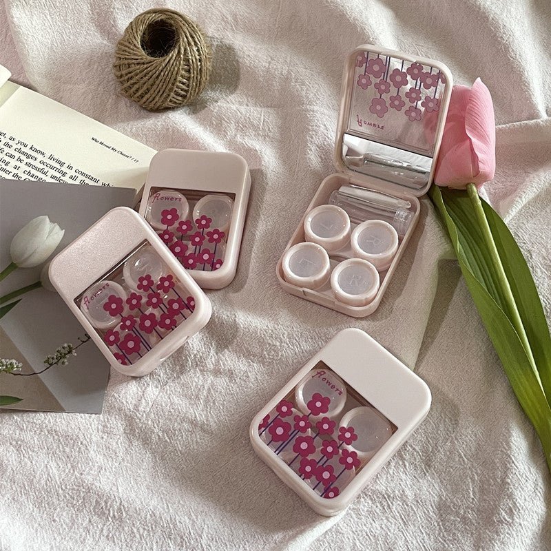 Korean Style Fresh Flowers Colored Contact Lens Case - BEAUEYE (UK)