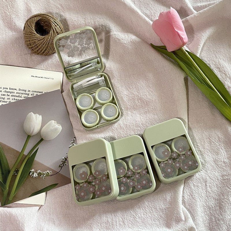 Korean Style Fresh Flowers Colored Contact Lens Case - BEAUEYE (UK)