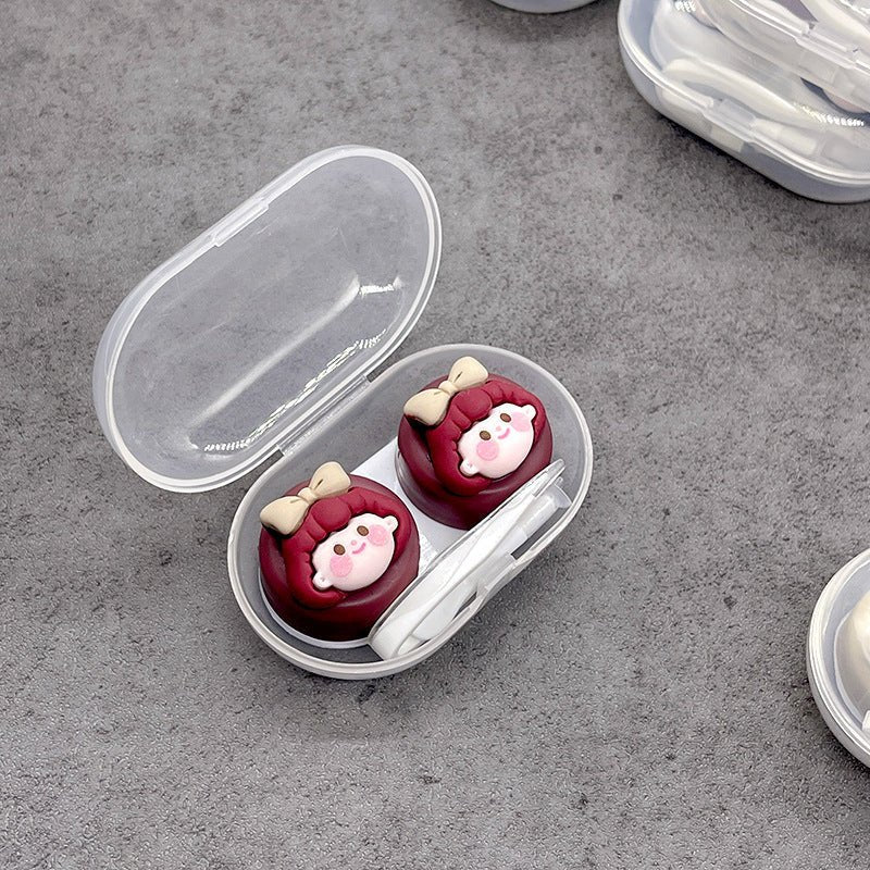 Lovely Girl Head Colored Contact Lens Case - BEAUEYE (UK)