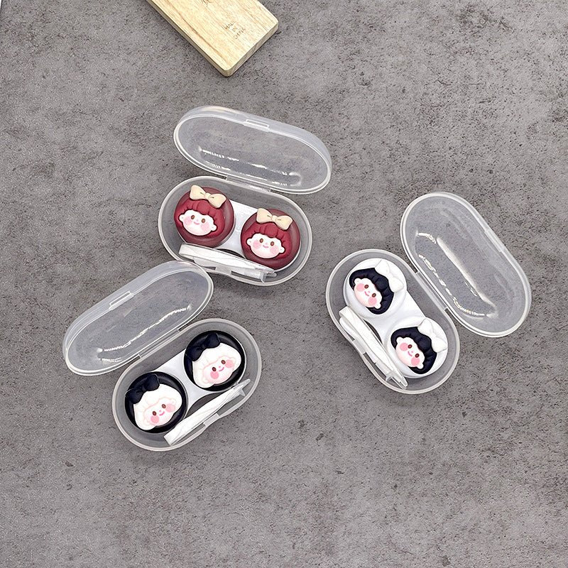 Lovely Girl Head Colored Contact Lens Case - BEAUEYE (UK)