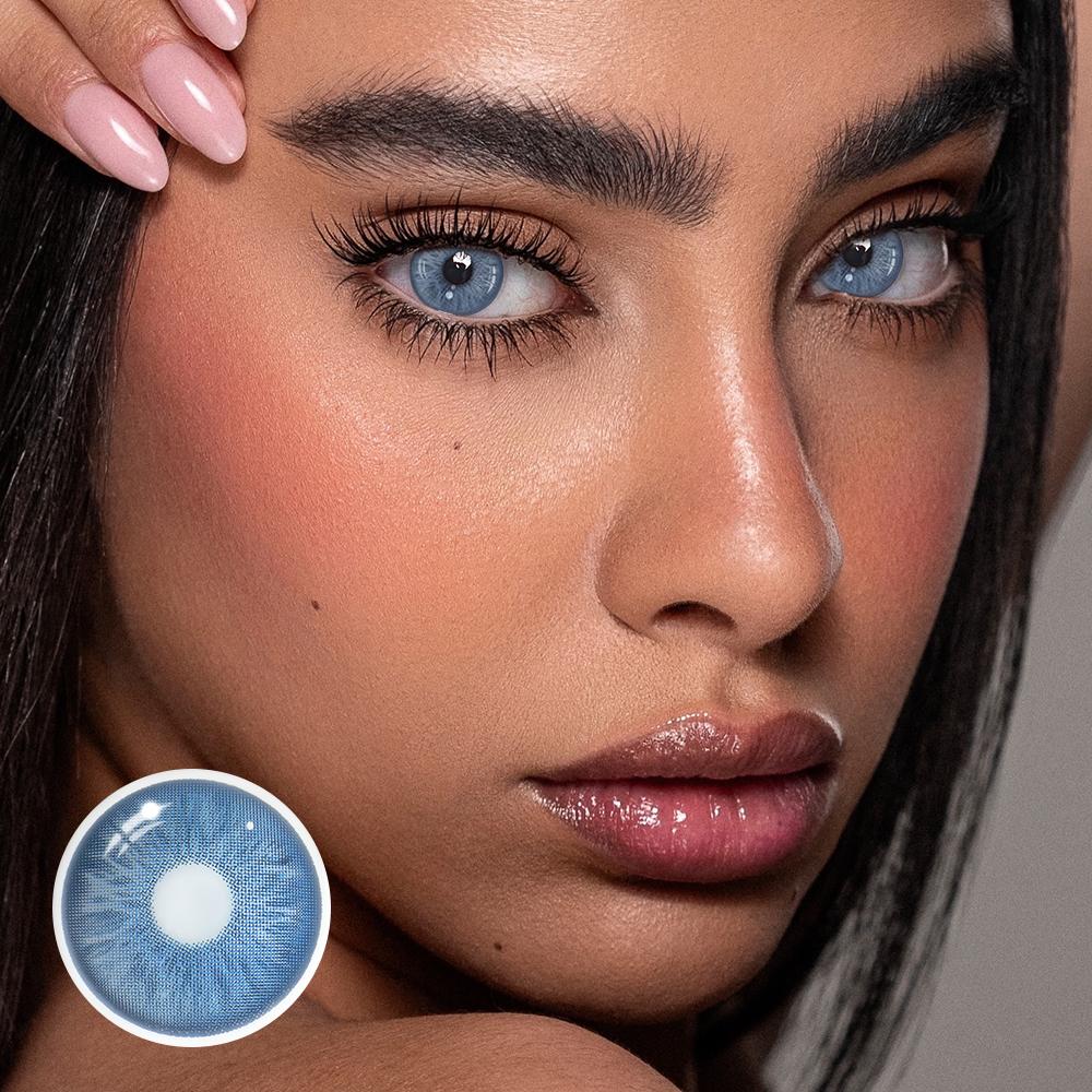 Mars Blue Coloured Contact Lenses Secondary image