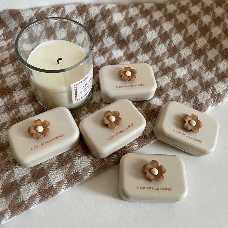 Milk Tea Warm Colored Contact Lens Case - BEAUEYE (UK)