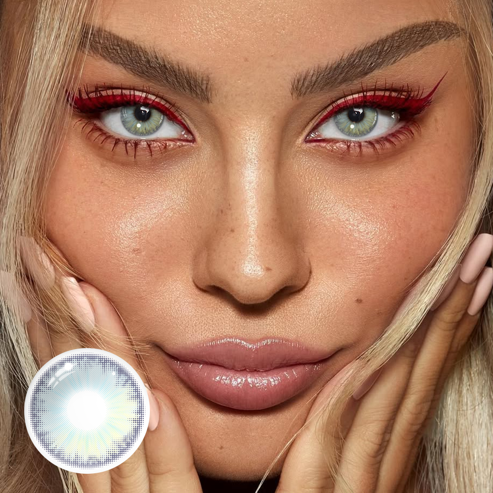 Helmi Ash Blue Coloured Contact Lenses Secondary image