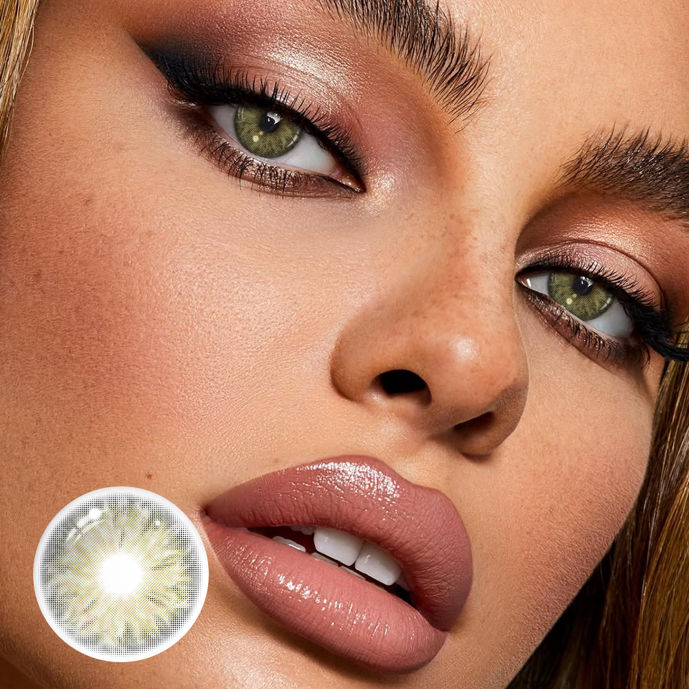 Cyrene Honey Green Coloured Contact Lenses Secondary image
