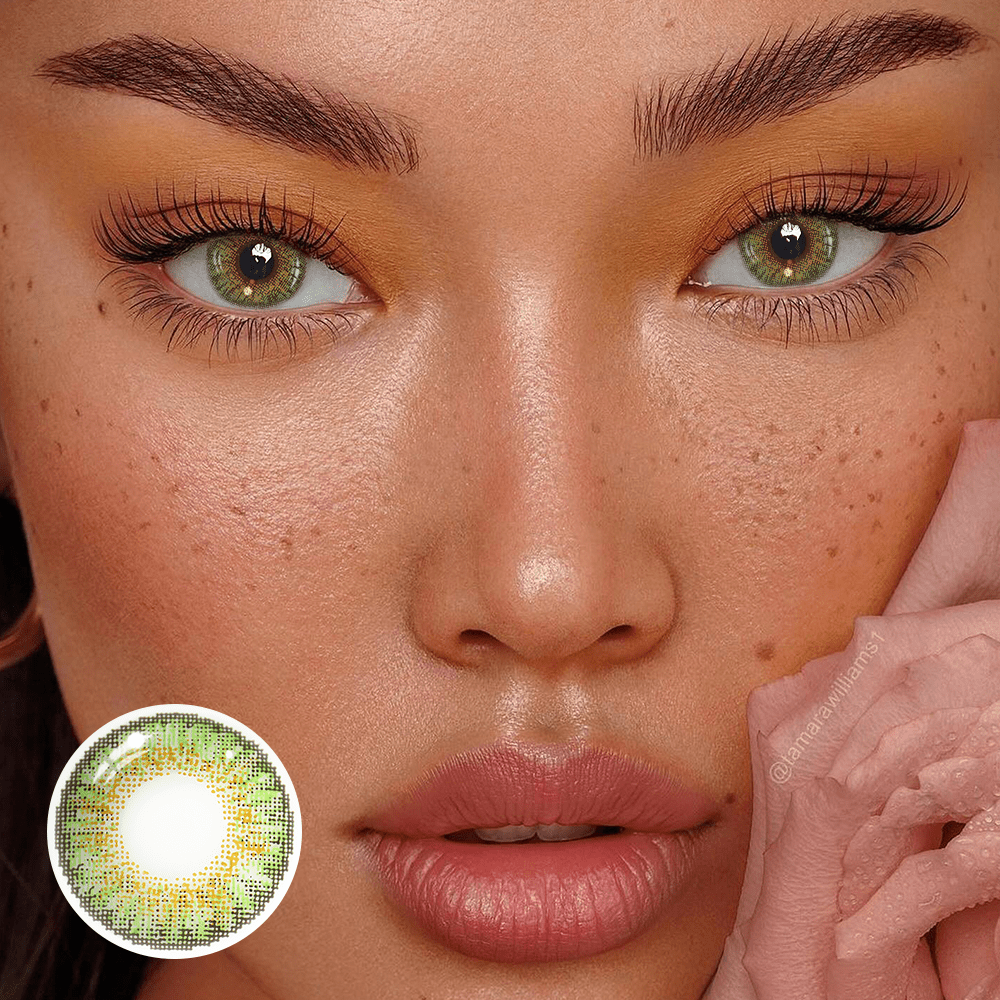 New 3-Tone Green Prescription Coloured Contact Lenses Secondary image
