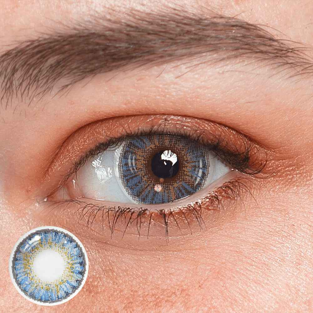 New 3 - Tone Sky Blue Prescription Coloured Contact Lenses - BEAUEYE (UK) Main image