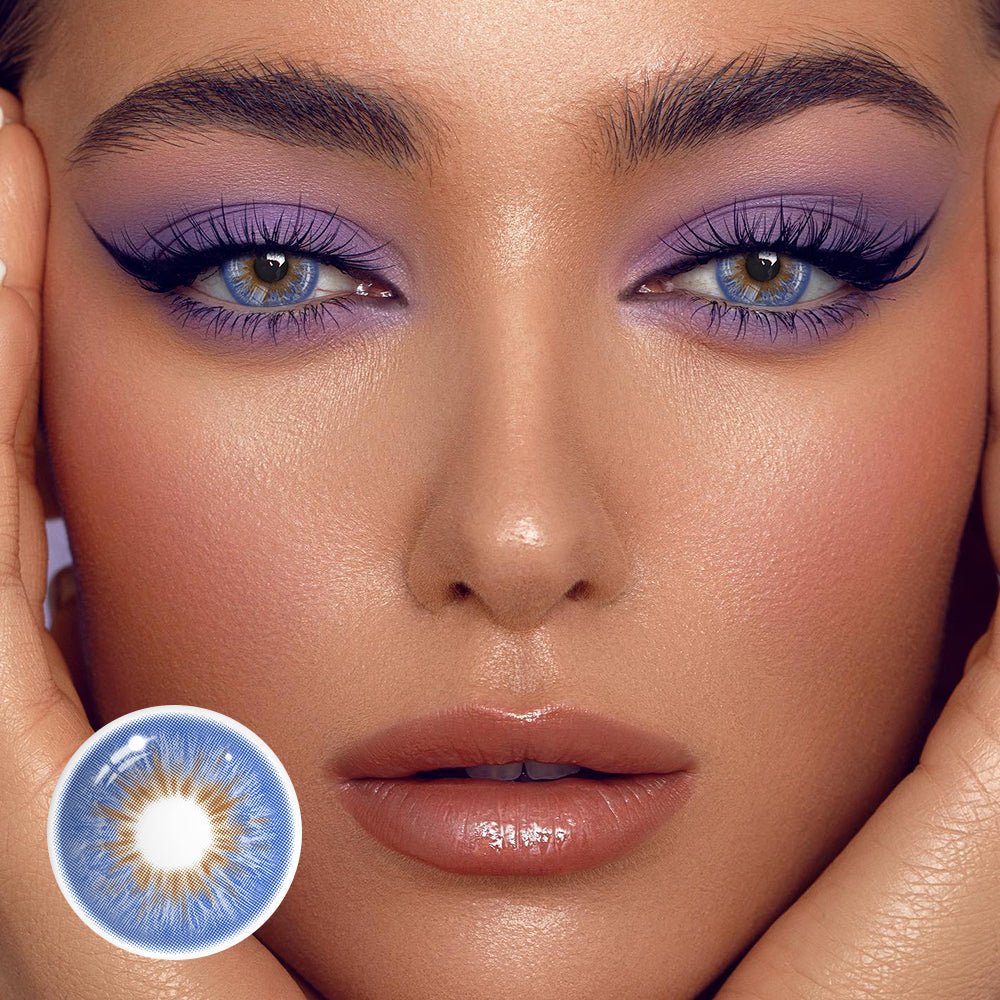 Olivia Blue Coloured Contact Lenses Secondary image