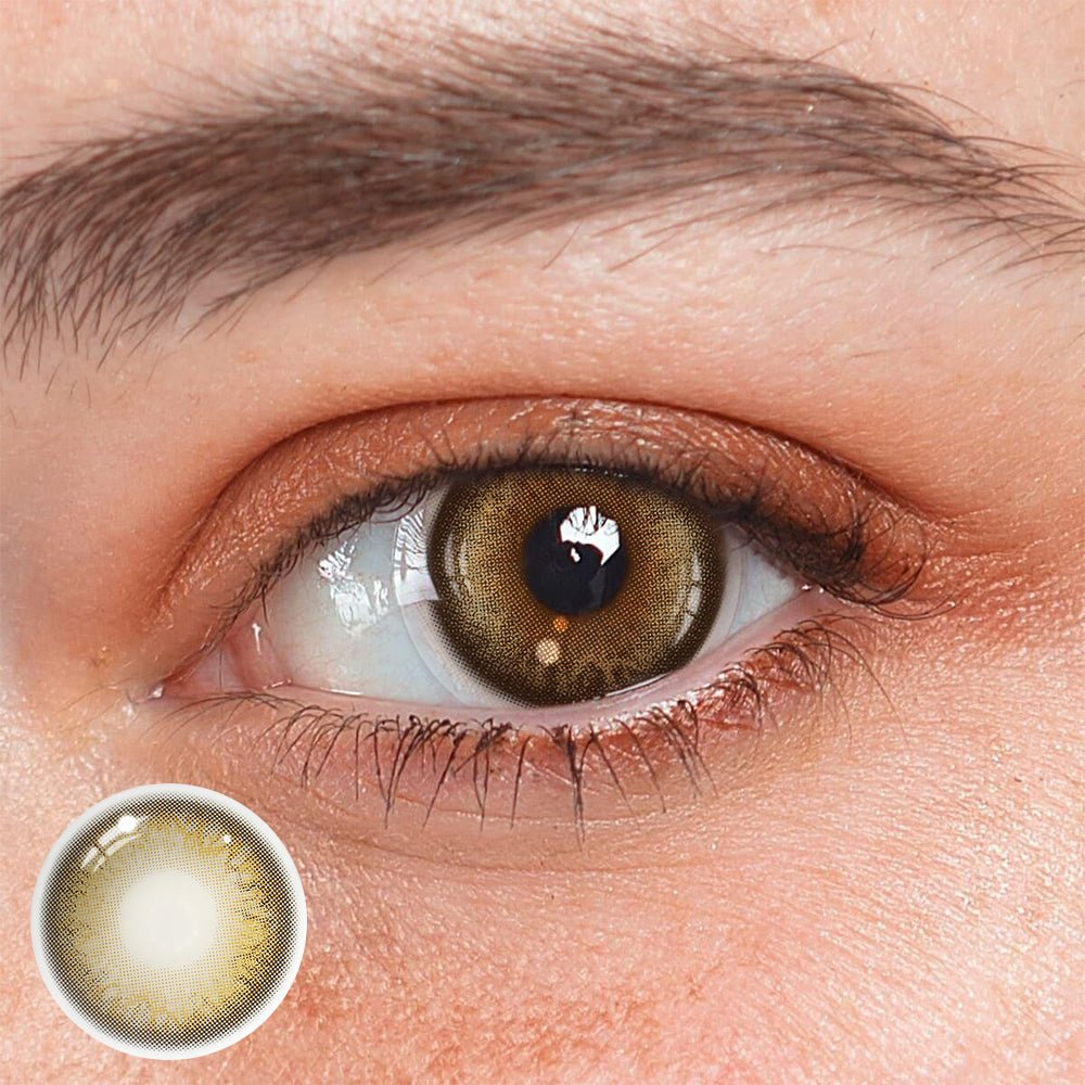 Penina Golden Brown Prescription Coloured Contact Lenses - BEAUEYE (UK)