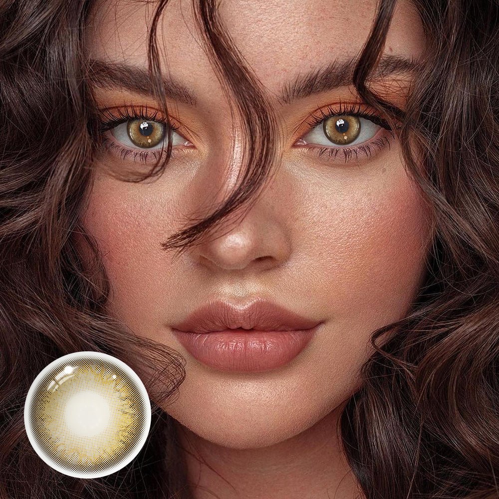 Penina Golden Brown Prescription Coloured Contact Lenses Secondary image