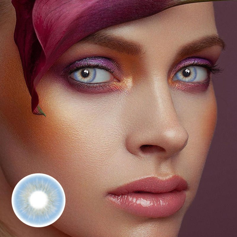 Perla Deep Blue Prescription Coloured Contact Lenses Secondary image