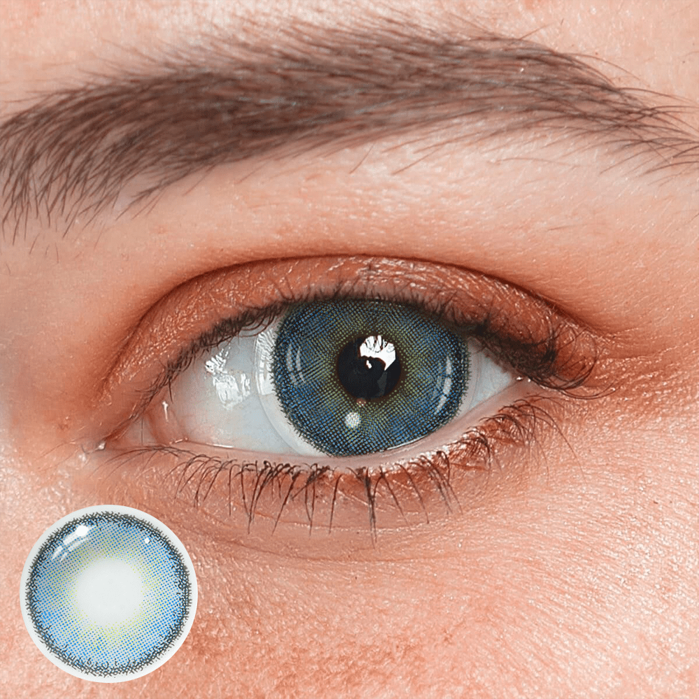Premium Candy Blue Prescription Coloured Contact Lenses - BEAUEYE (UK) Main image