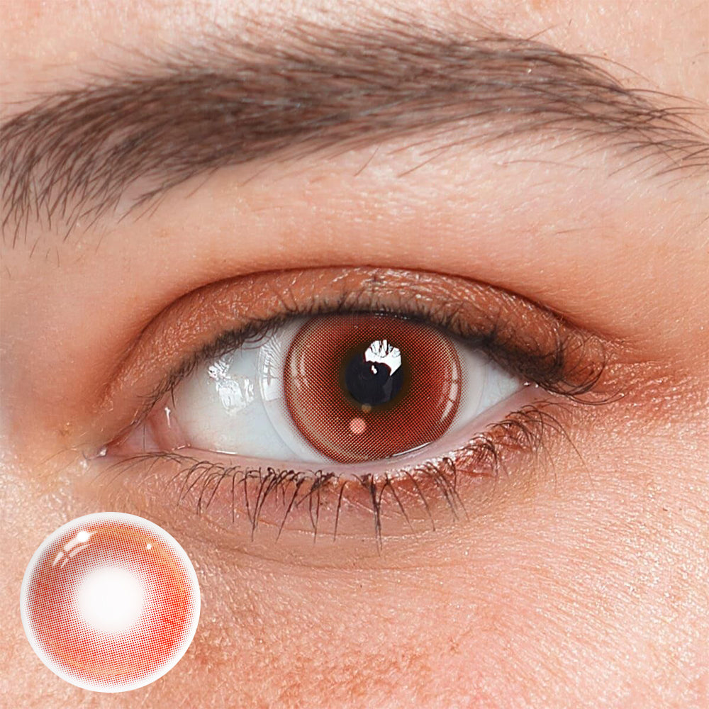 Cosplay Pudding Red Coloured Contact Lenses