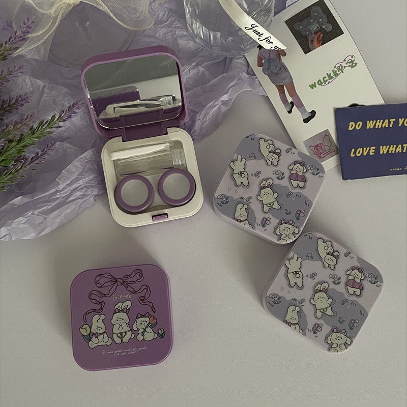 Purple Design Girl Love Colored Contact Lens Case Secondary image