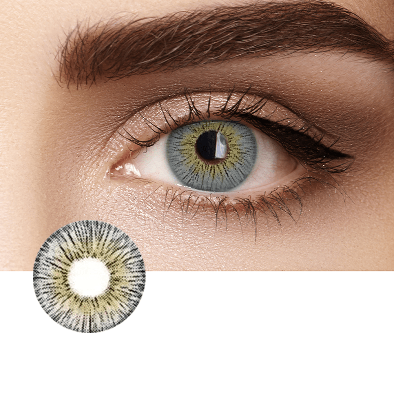 Retro Marble Grey Contact Lenses Secondary image