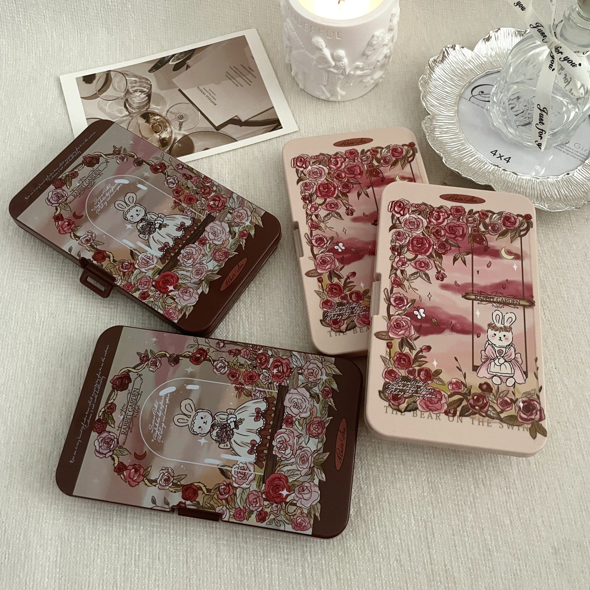 Rose Rabbit Garden Colored Contact Lens Case Secondary image
