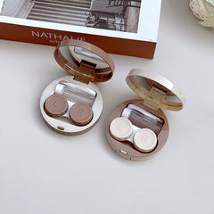 Round Milk Coffee Warm Color Colored Contact Lens Case - BEAUEYE (UK)