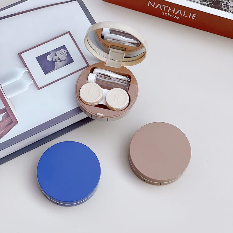 Round Milk Coffee Warm Color Colored Contact Lens Case - BEAUEYE (UK) Main image