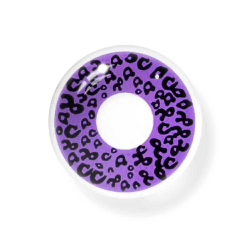 Cosplay Leopard Purple Coloured Contact Lenses Secondary image