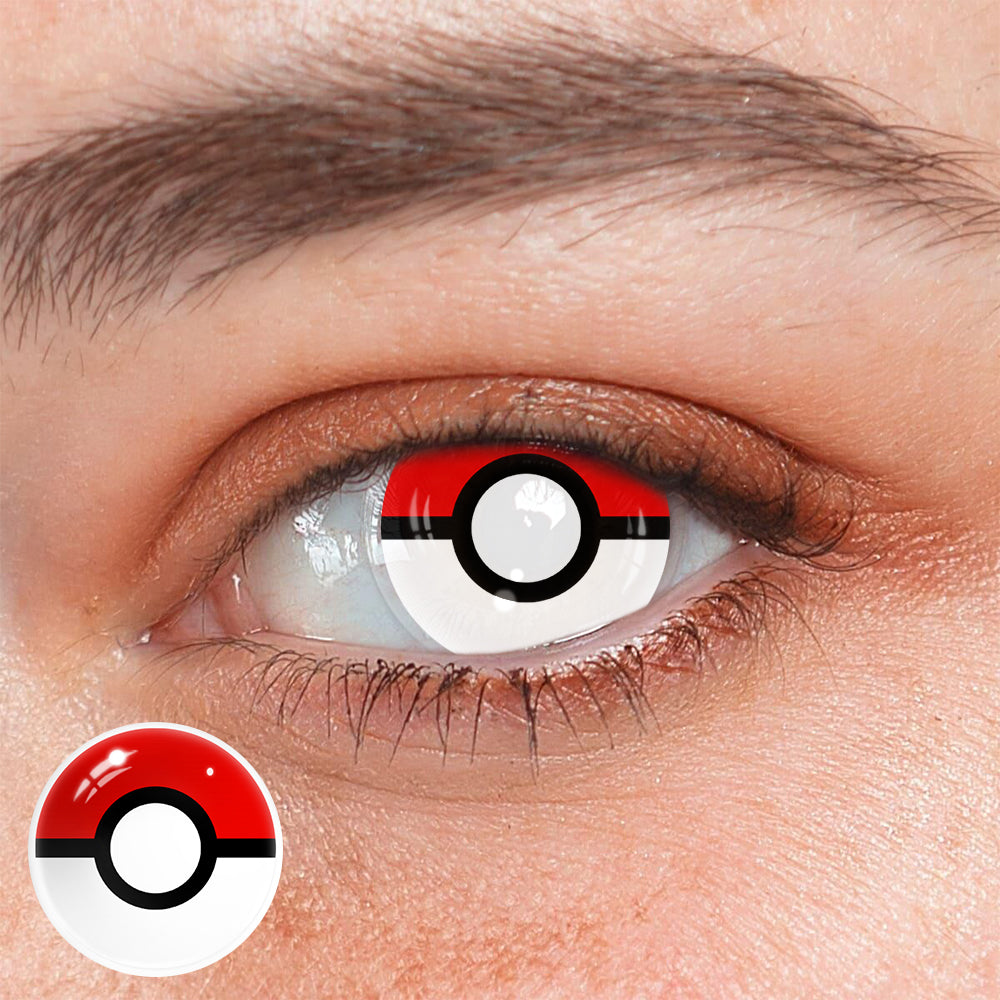 Cosplay Pokeball Full Red Coloured Contact Lenses Main image