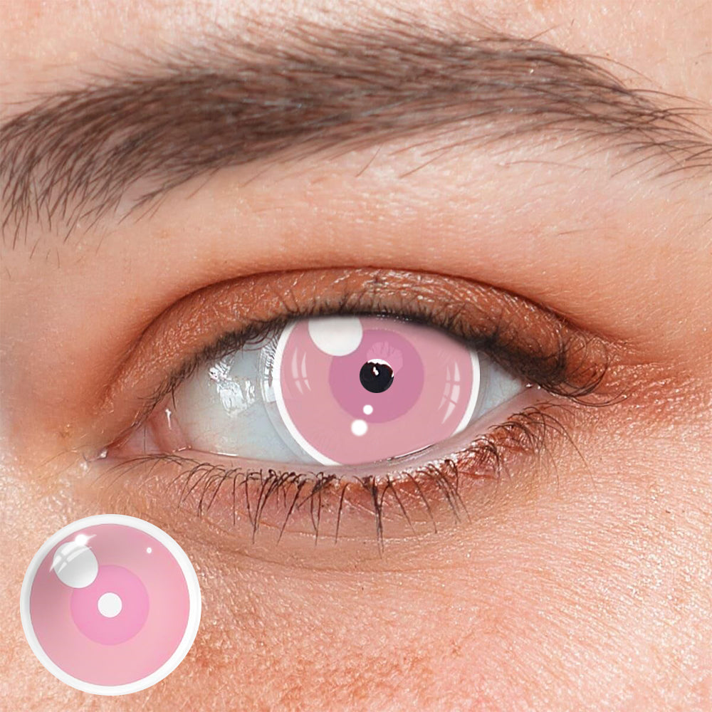 Cosplay Demon Slayer Nezuko Light Pink Coloured Contact Lenses Main image