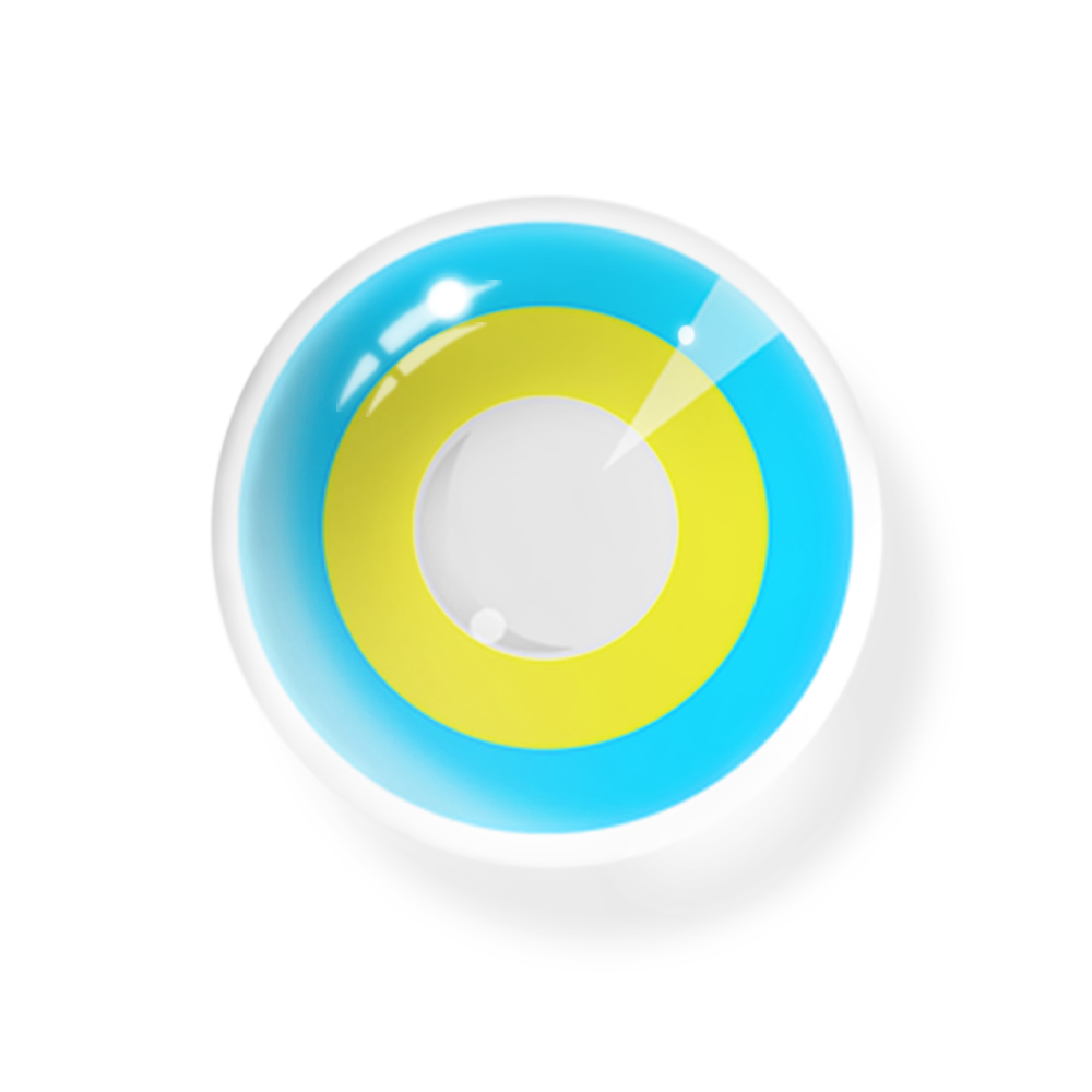 Cosplay Circle Line Blue Yellow Coloured Contact Lenses Secondary image