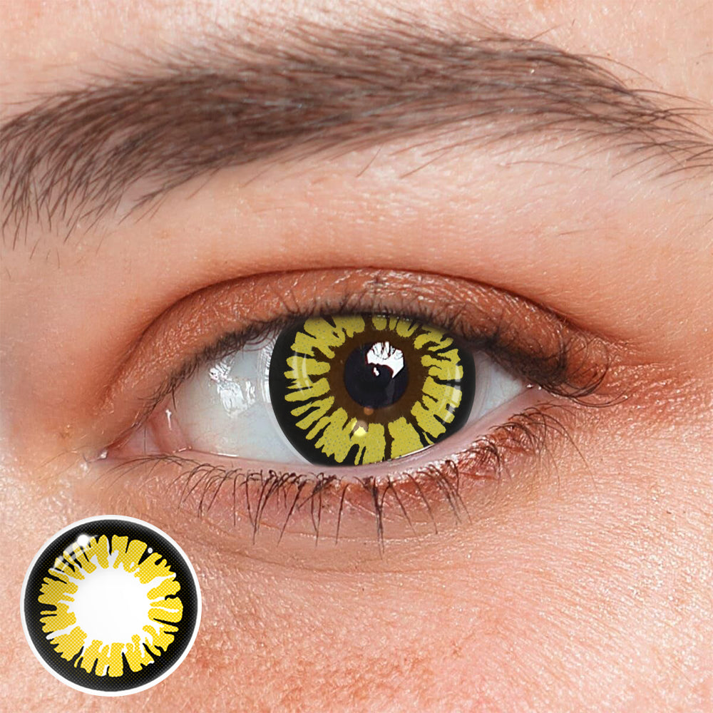 Cosplay Cyberpunk Yellow Coloured Contact Lenses Main image