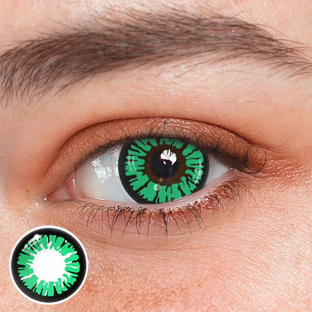 Cosplay Cyberpunk Green Coloured Contact Lenses Main image