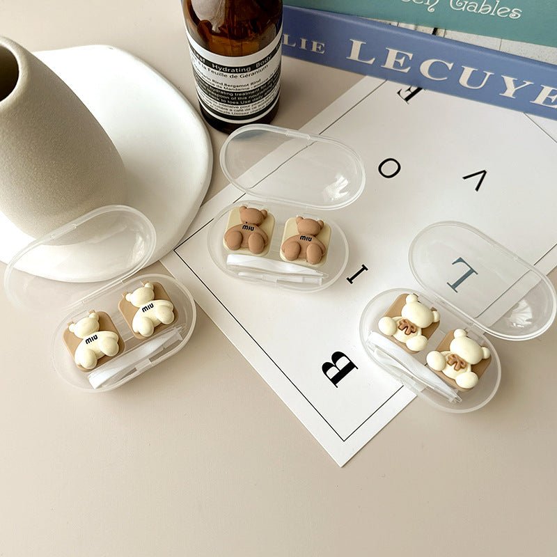 Simple Bear Colored Contact Lens Case Secondary image