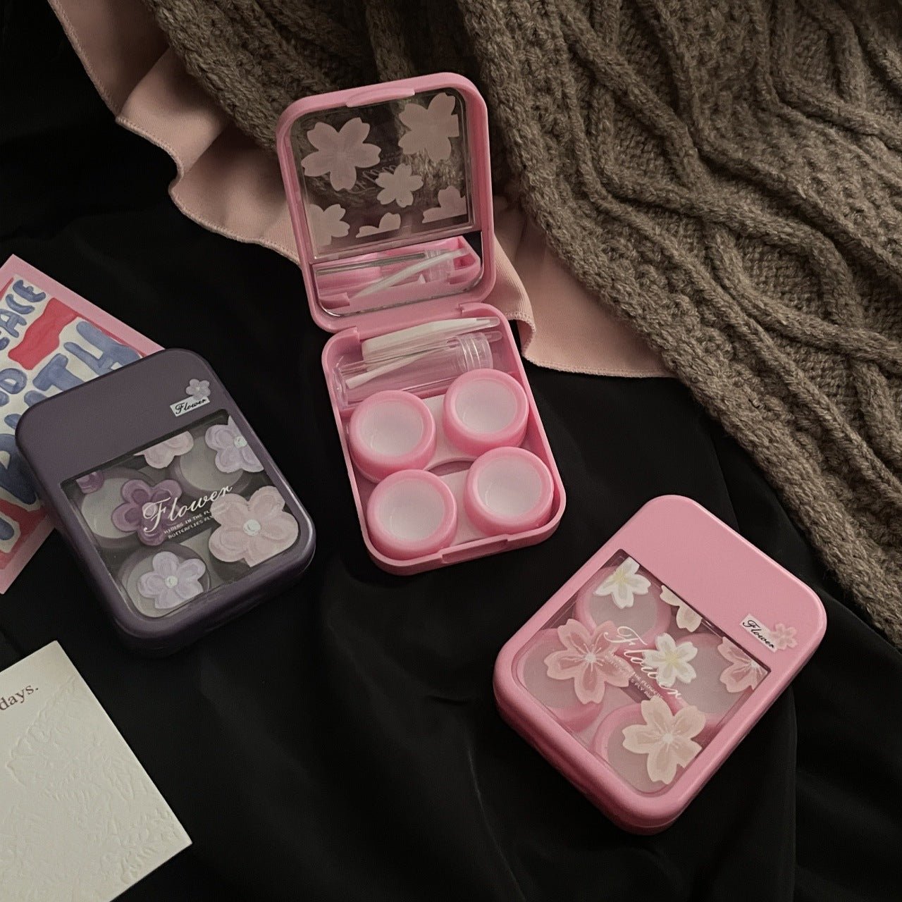 Spring Cherry Blossoms Coloured Contact Lens Case - BEAUEYE (UK)