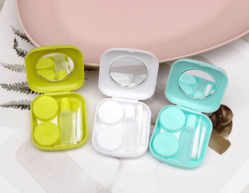 Square Frosting Multicolor Colored Contact Lens Case Secondary image
