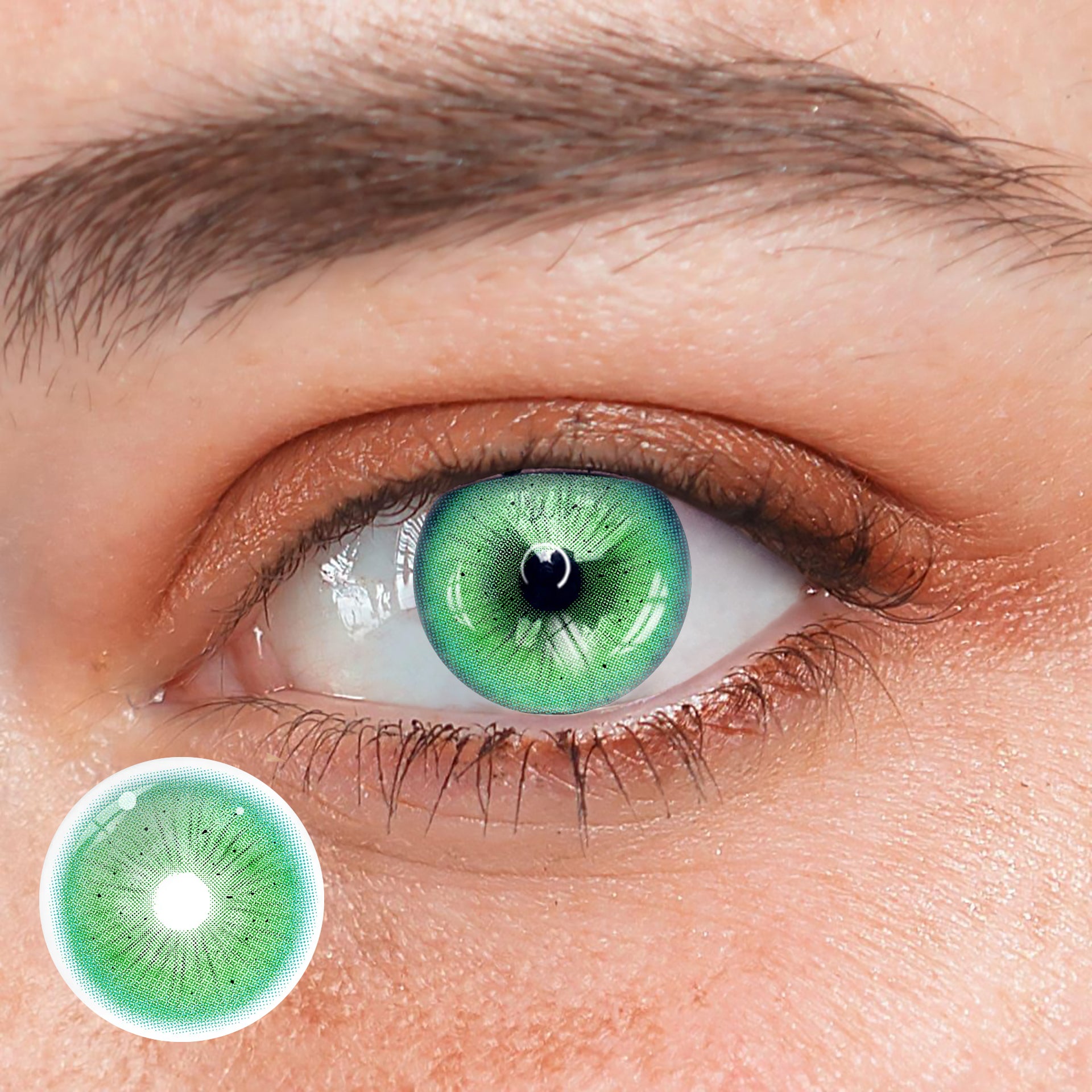 Cosplay Fallen Angel Green Coloured Contact Lenses Main image