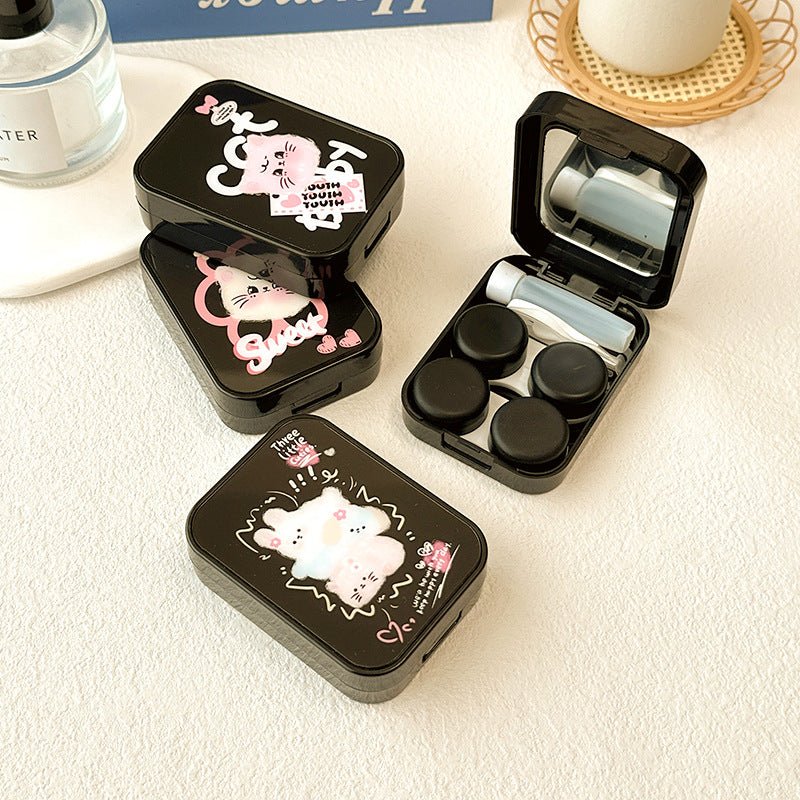 Three Little Cuties Coloured Contact Lens Case - BEAUEYE (UK) Main image