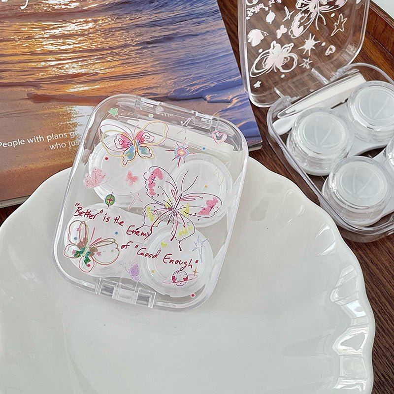 Transparent Butterfly Colored Contact Lens Case - BEAUEYE (UK) Main image