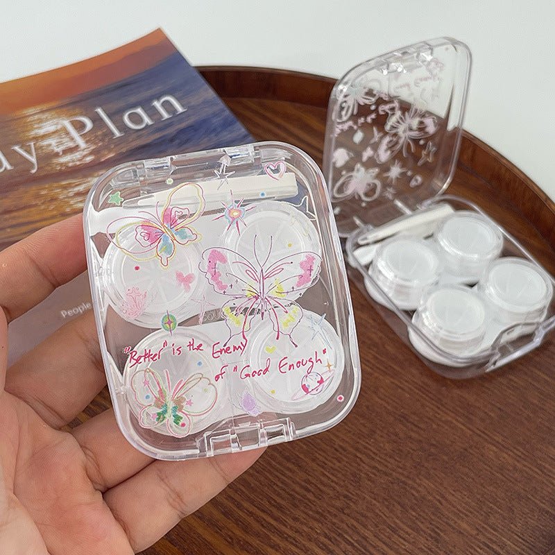 Transparent Butterfly Colored Contact Lens Case Secondary image