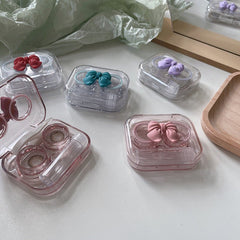 Transparent Portable Bow Colored Contact Lens Case - BEAUEYE (UK)